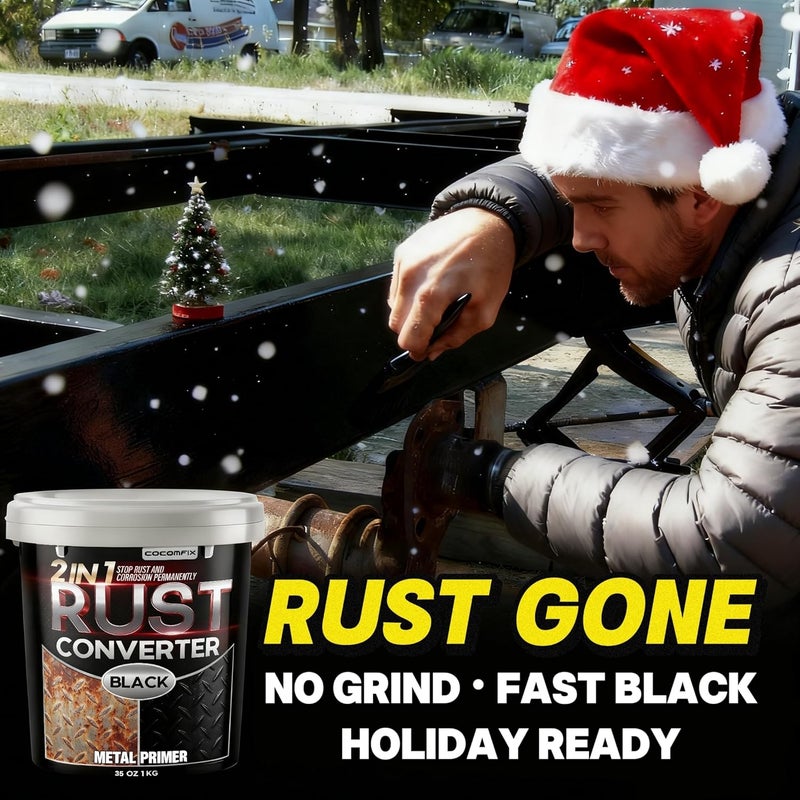 cocomfix 2 in 1 Ultra Rust Converter & Metal Primer, 35 oz Car Heat-Stable Rust Reformer & Encapsulator Paint for Trailer, Truck Chassis, Frame, Rust Inhibitor & Neutralizer for Metal, Gloss Black - Image 3